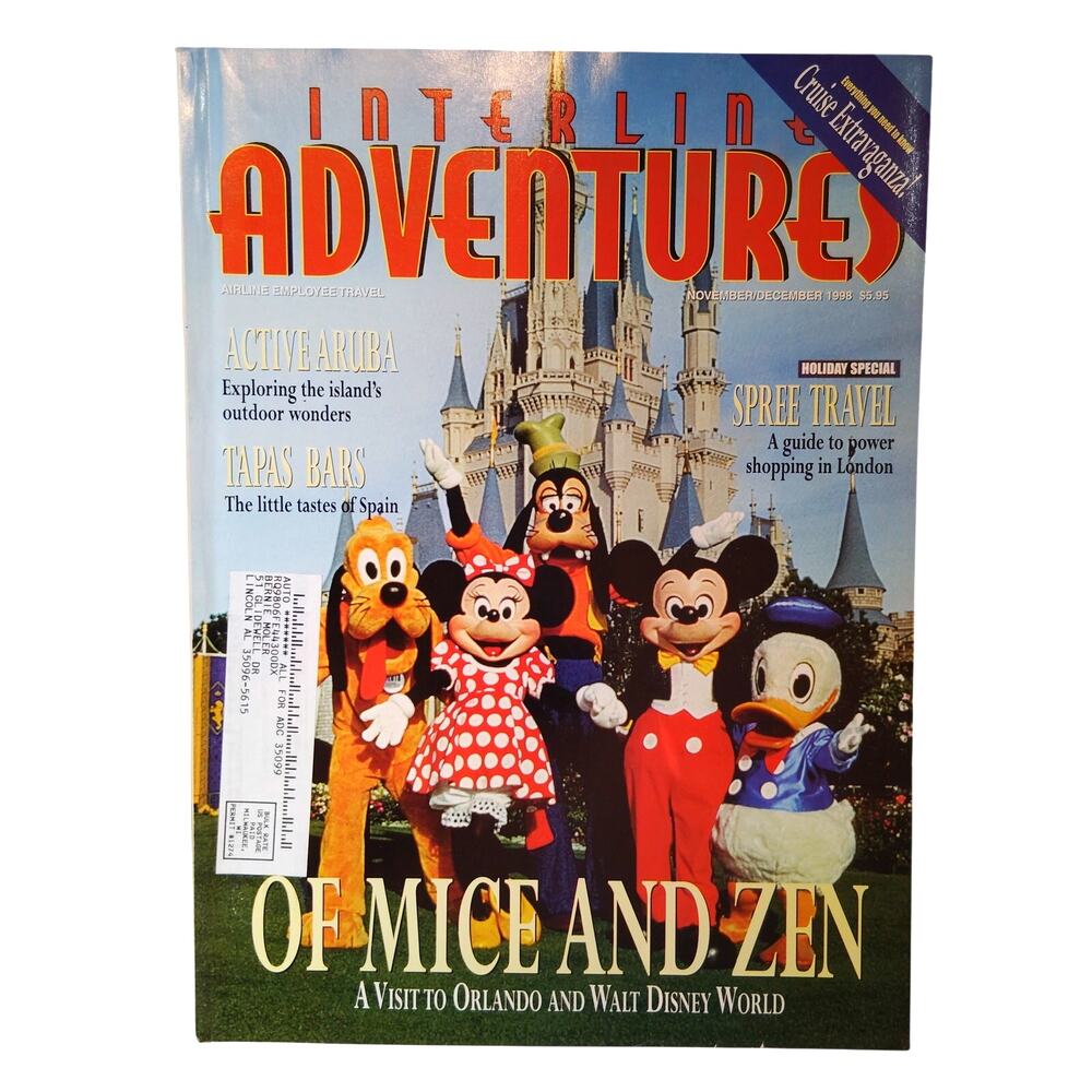 Adventures Magazine Nov/Dec 1998 Of Mice and Zen Disney World Vintage